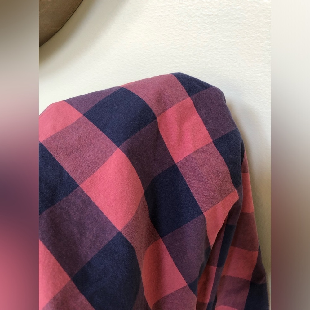 J. Crew Men’s L Pink/Red/Blue Long-Sleeved Plaid Slim Fit Button-Down Shirt - Picture 9 of 9